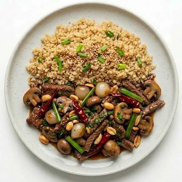 Hungarian goulash beef with fettuccini noodle